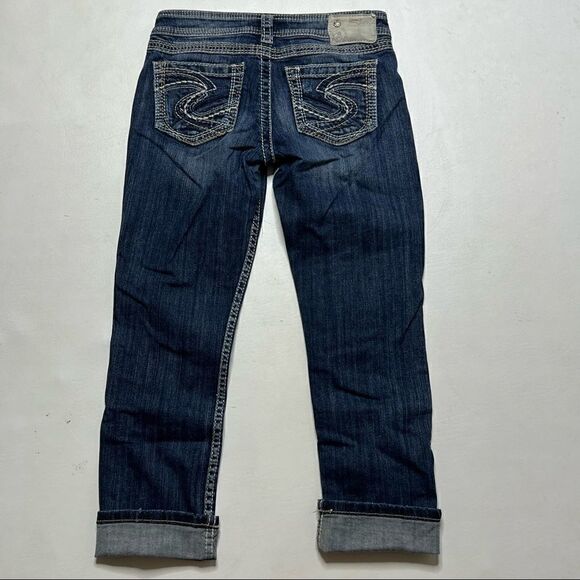 Silver | Factory Distressed Twisted Denim Capri’s - Picture 6 of 7